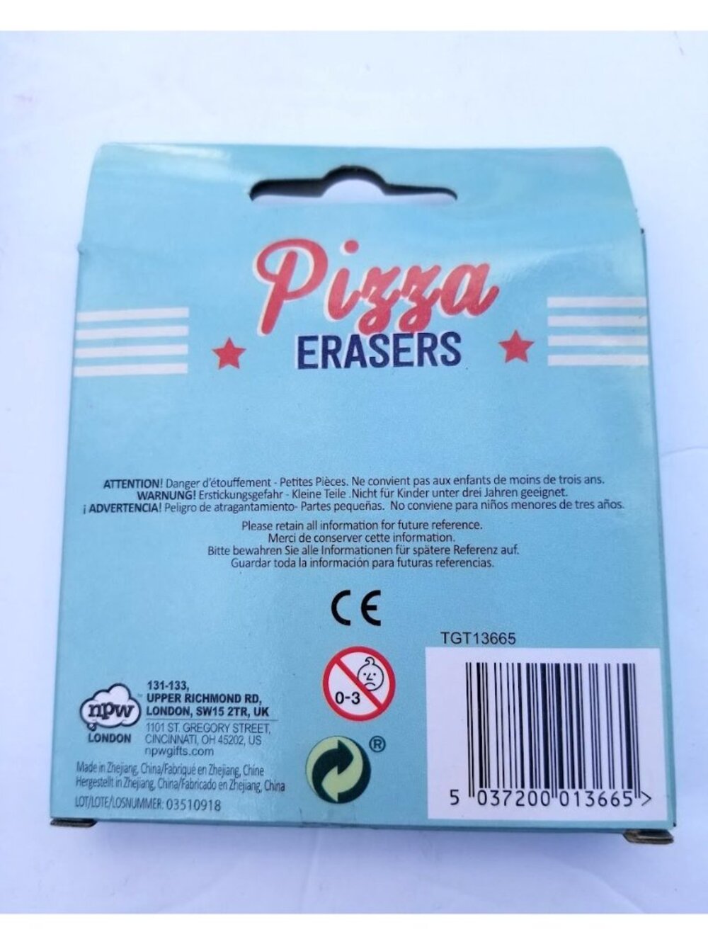 NPW Pizza Eraser Set 6 Pc Novelty Red Yellow Wedge Shaped 1.5" Inch Lot of 2 NEW - Picture 3 of 3